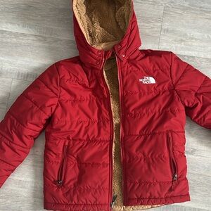 The North Face Red Kids Jacket with Tan Lining